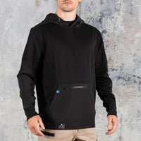 Front of Anthem Mens Tech Hoodie in Black