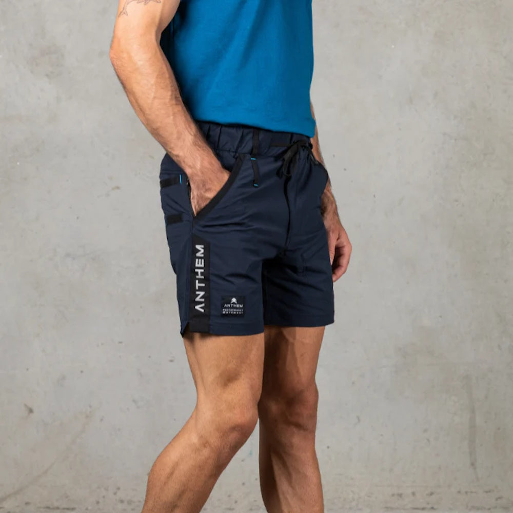 Side of Anthem Mens Triumph Shorts in Navy