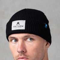 Anthem Patch Beanie in Black