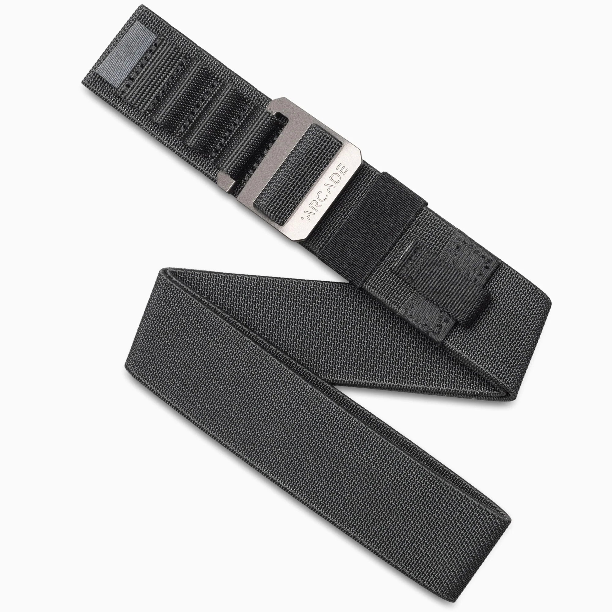 Black Arcade Hardware belt with a silver buckle