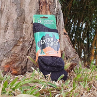 Bamboo Textiles Australian Made Extra Thick Socks against tree