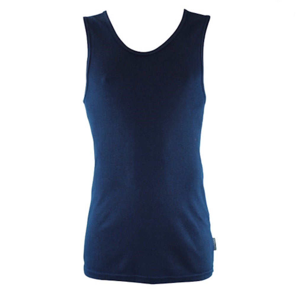 Bamboo Textiles Mens Singlet in Navy