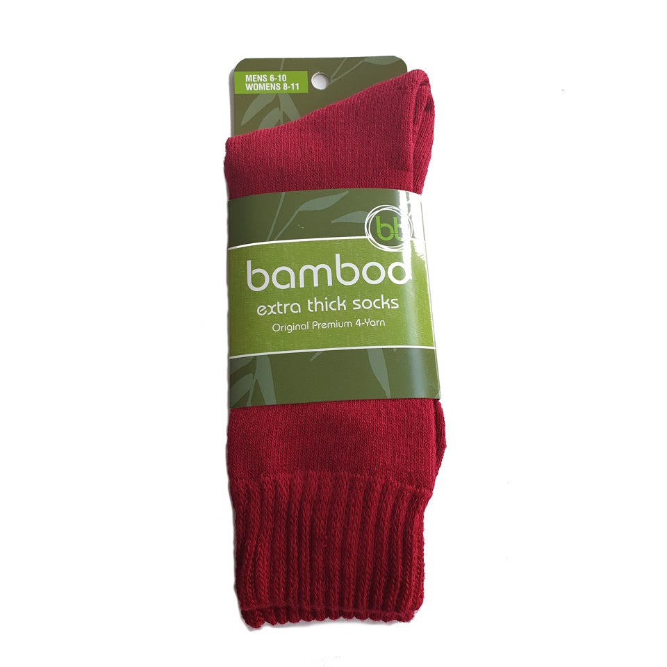 Bamboo Textiles Extra Thick Socks Burnt Red