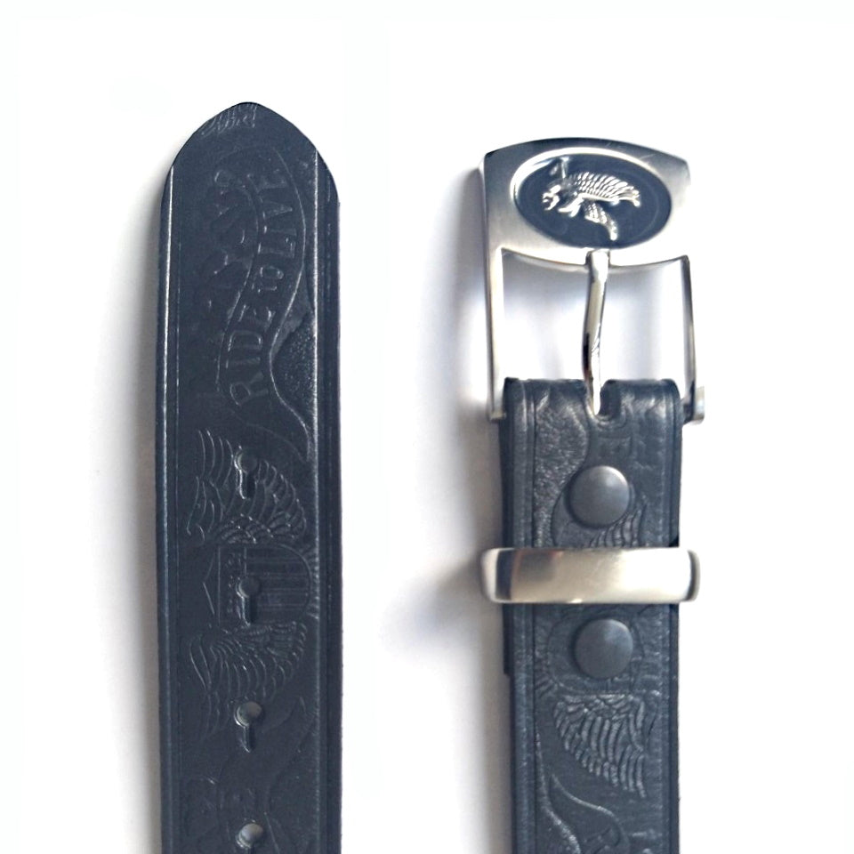 Black Live To Ride Leather Belt