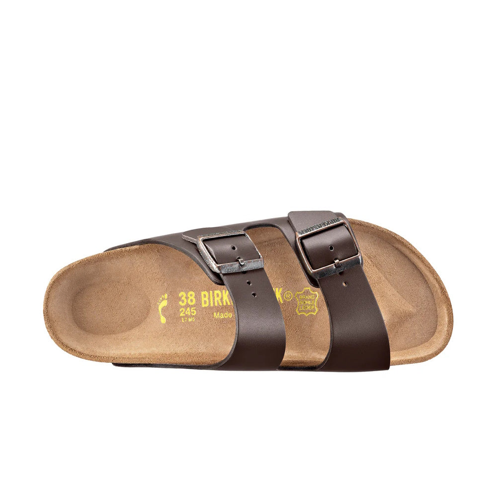 Top down of Birkenstock Arizona Smooth Leather Sandal in Brown