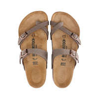 Top down view of Mocca Birkenstock Mayari thongs