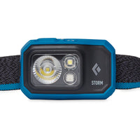 Close up of Black Diamond Storm 450 Lumen Headlamp in Azul