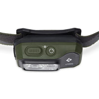 Top down view of Black Diamond Storm 450 Lumen Headlamp in Dark Olive