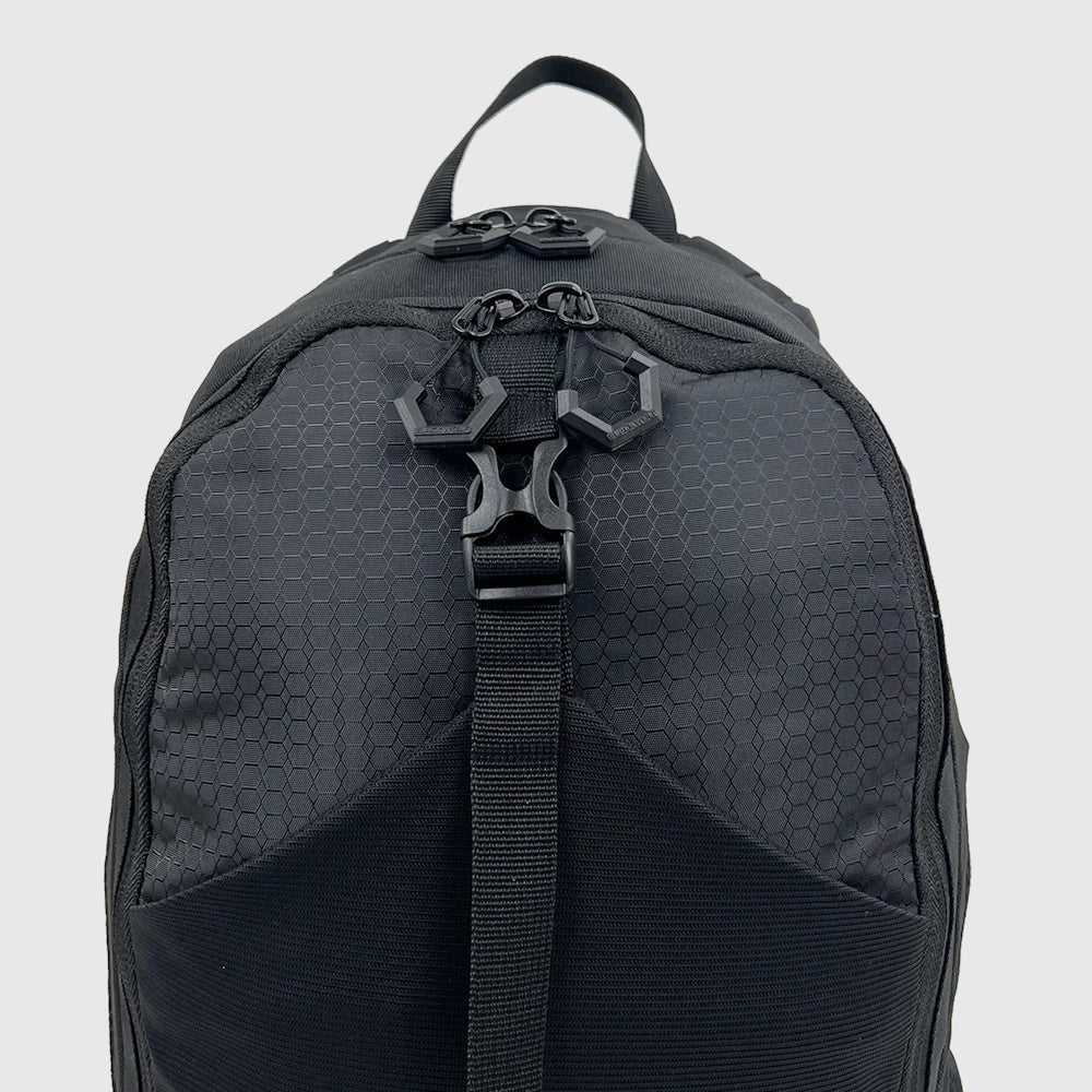Close up of BlackWolf Arrow II Backpack in Jet Black