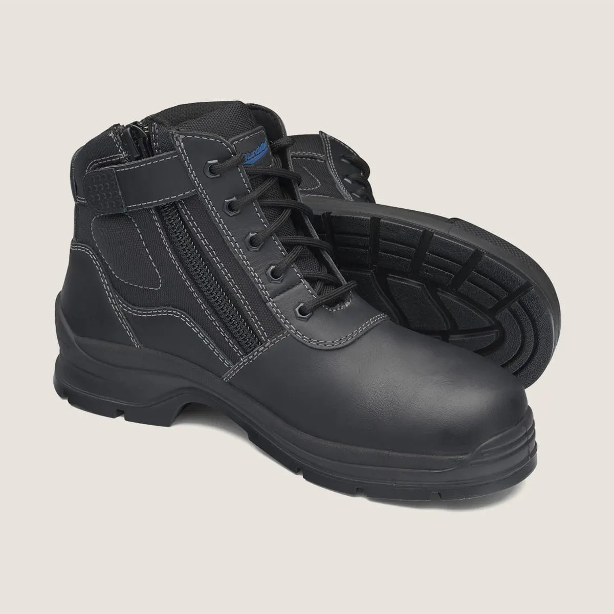 Blundstone 419 Non Safety Lace Up Zip Side Boots in Black