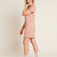 Side view of Boody Goodnight Night Dress in Dusty Pink