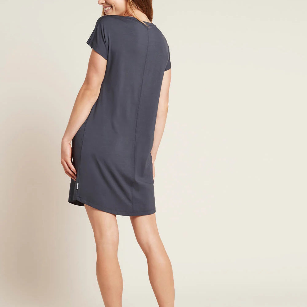 Back of Boody Goodnight Night Dress in Storm