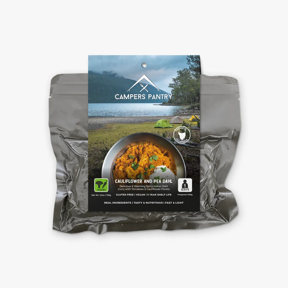 Front view of Campers Pantry Cauliflower And Pea Dahl Expedition packet