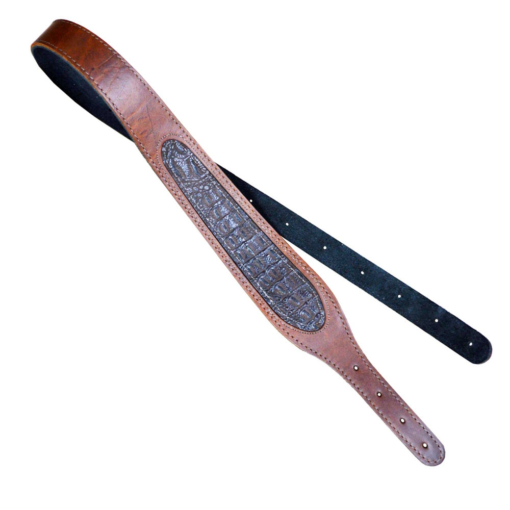 Colonial Leather Tapered Rifle Sling Padded Croc Print Inlay