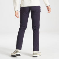 Back of model wearing Craghoppers Womens Kiwi Pro II Trousers in Dark Navy
