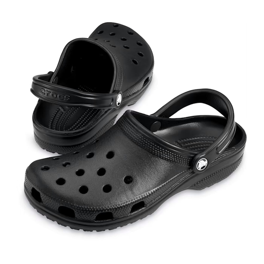 Pair of Back Crocs Classic Clogs