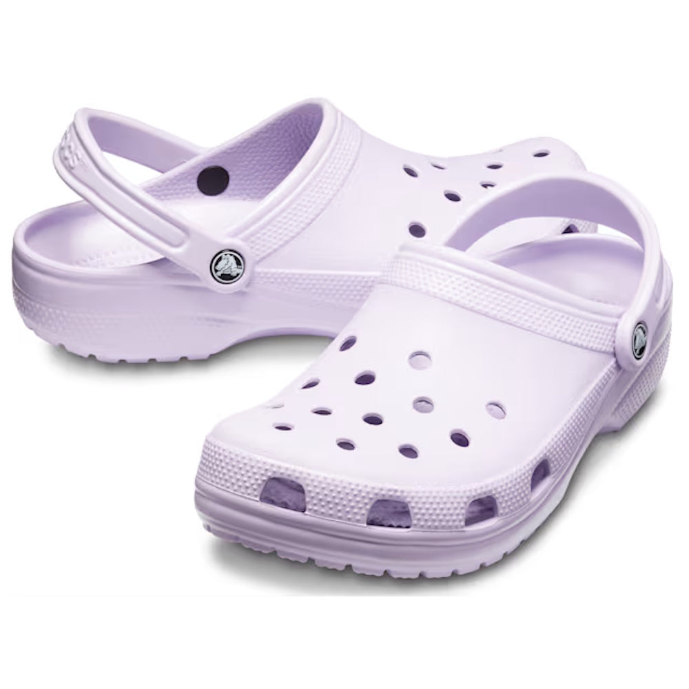 Pair of lavender Crocs clogs