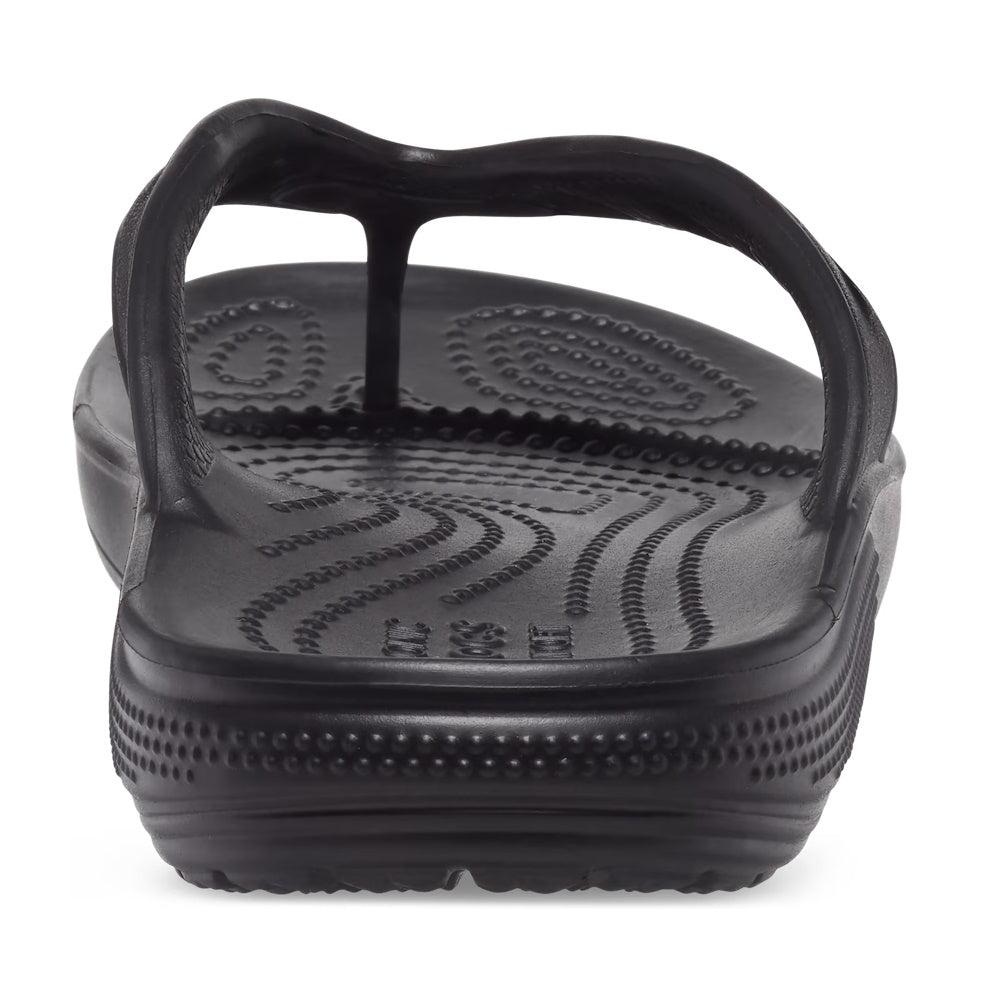 Back of Crocs Classic Flip in Black