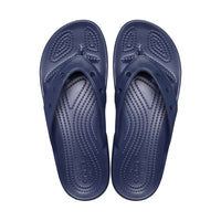 Top down view of Crocs Classic Flips in Navy