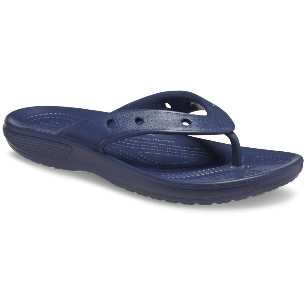 Front view of Crocs Classic Flip in Navy Blue