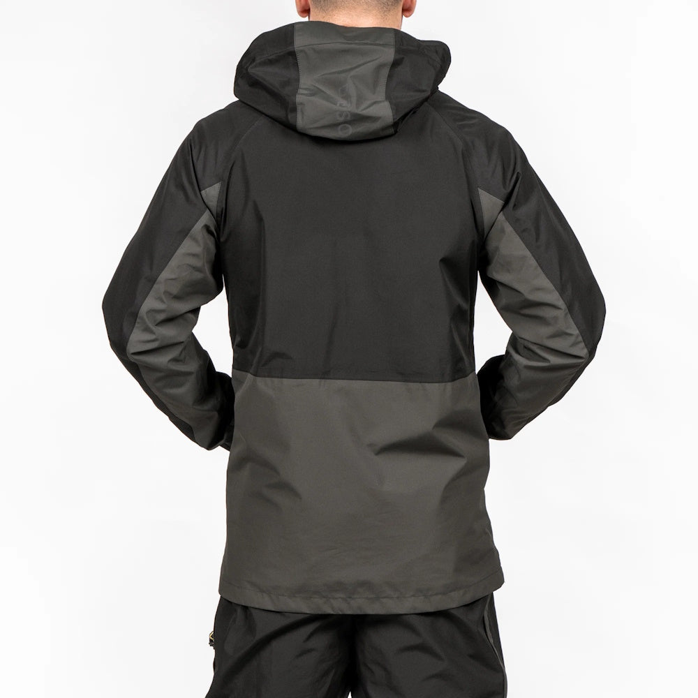 Back of Desolve Fathom Jacket in Black/Charcoal