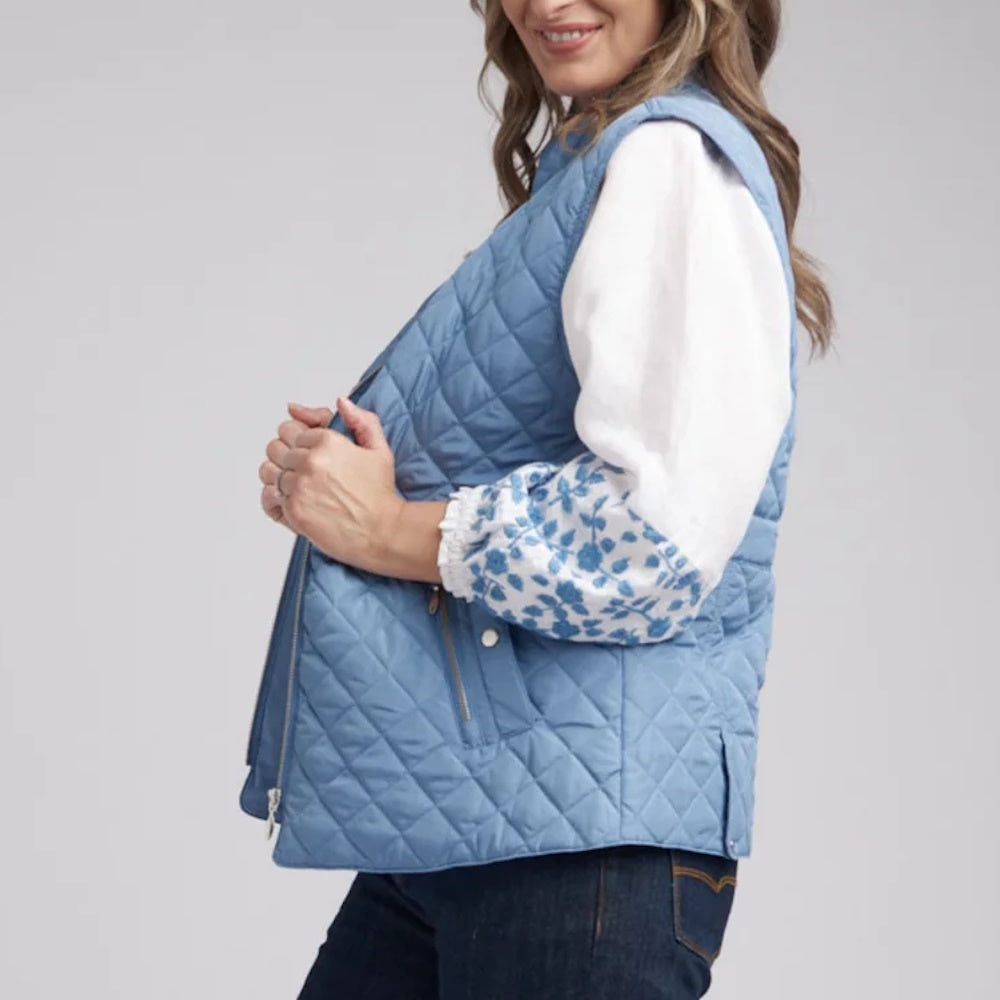 Side of Goondiwindi Original Quilted Vest in Denim