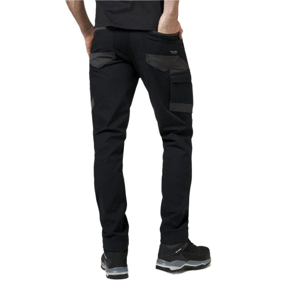Back view of Hard Yakka Mens Comfort Fit Raptor Pants in Black
