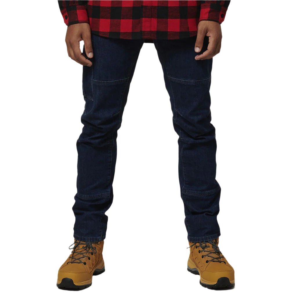 Front view of Hard Yakka Slim Fit Dyneema Tough Denim Jeans in Indigo