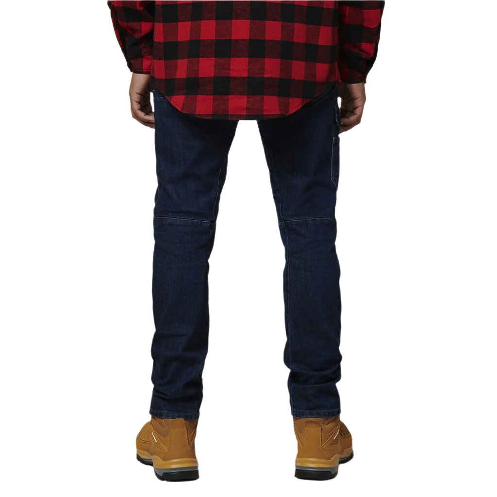 Back view of Hard Yakka Slim Fit Dyneema Tough Denim Jeans in Indigo