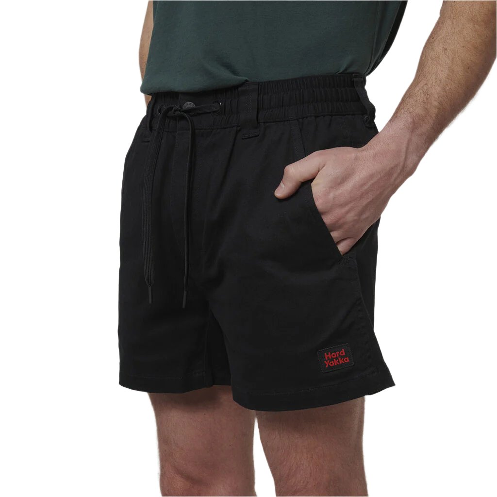 Side view of Hard Yakka Toughmaxx Short Shorts in Black