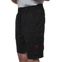 Side view of Hard Yakka Toughmaxx Mid Shorts in Black