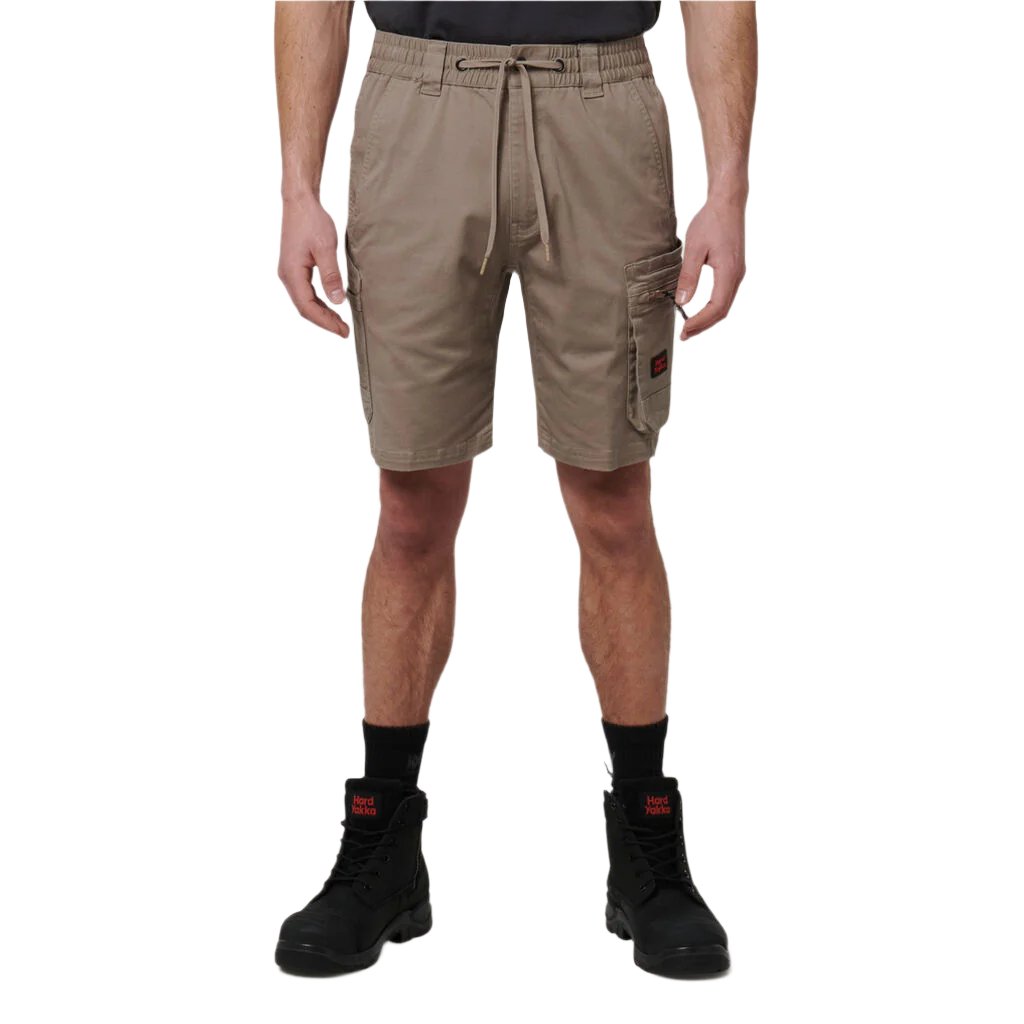 Front view of Hard Yakka Toughmaxx Mid Shorts in Desert