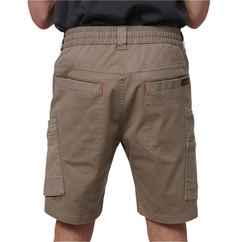 Back view of Hard Yakka Toughmaxx Mid Shorts in Khaki