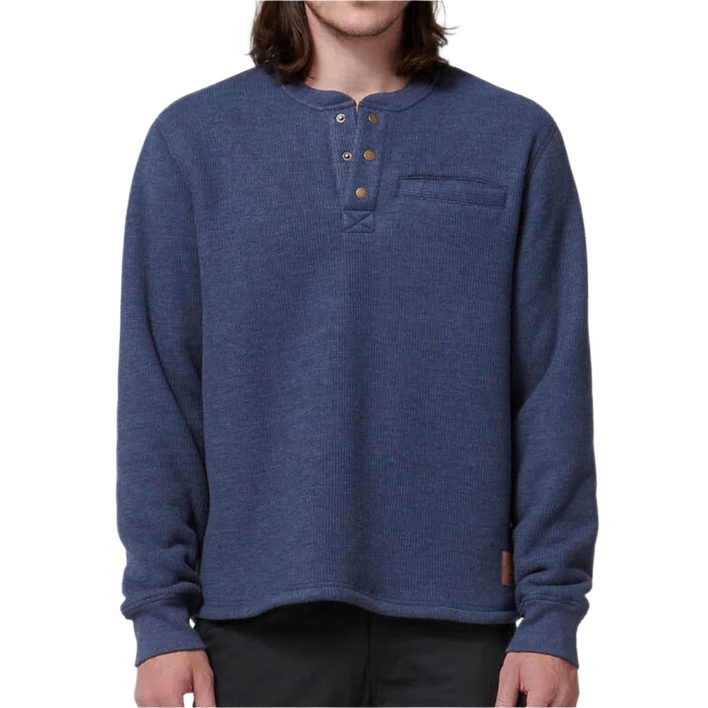 Front view of Hard Yakka Sherpa Henley in Indigo