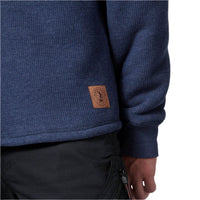 Close up of waist on Hard Yakka Sherpa Henley in Indigo