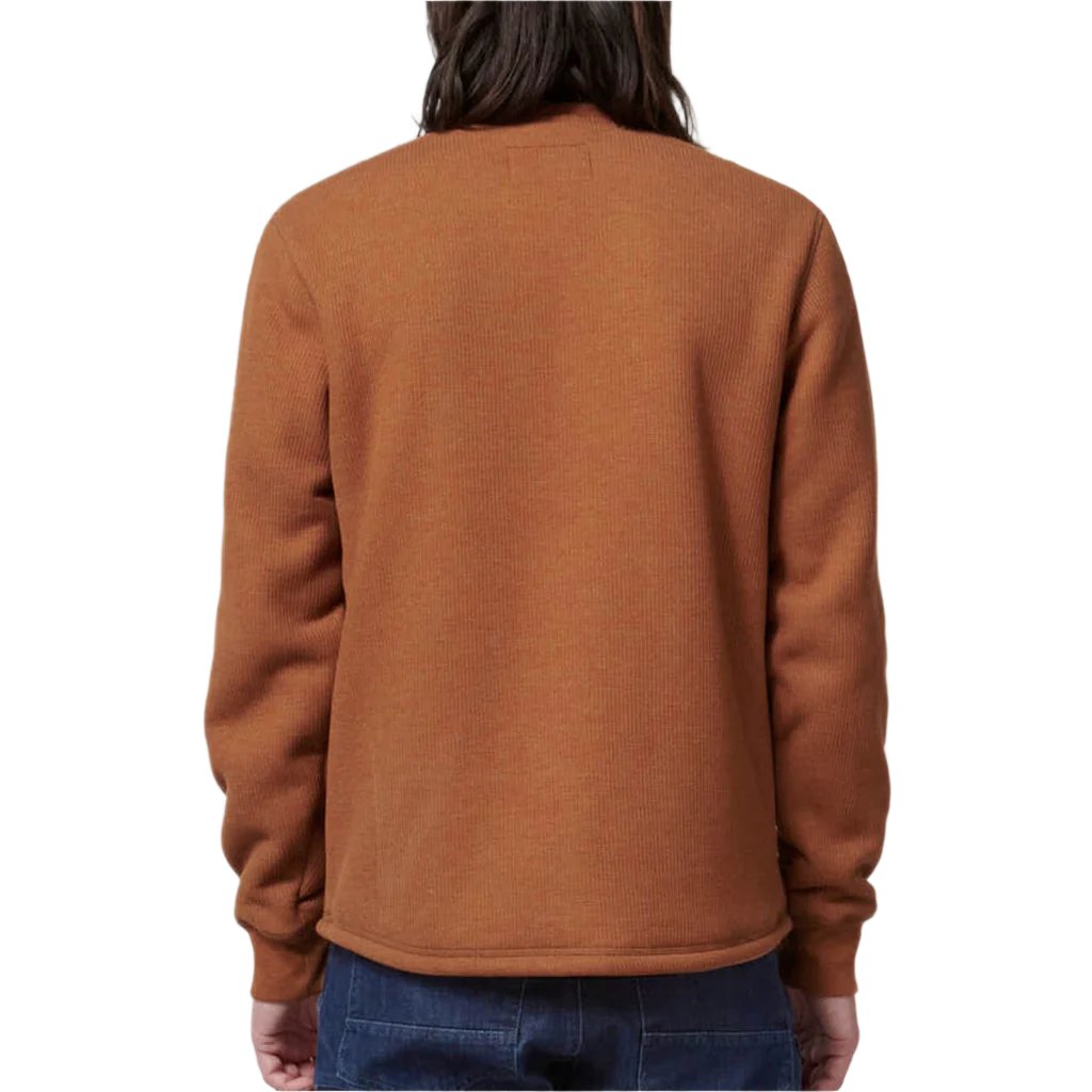 Back view of Hard Yakka Sherpa Henley in Walnut