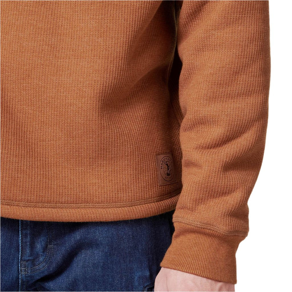 Close up of waist on Hard Yakka Sherpa Henley