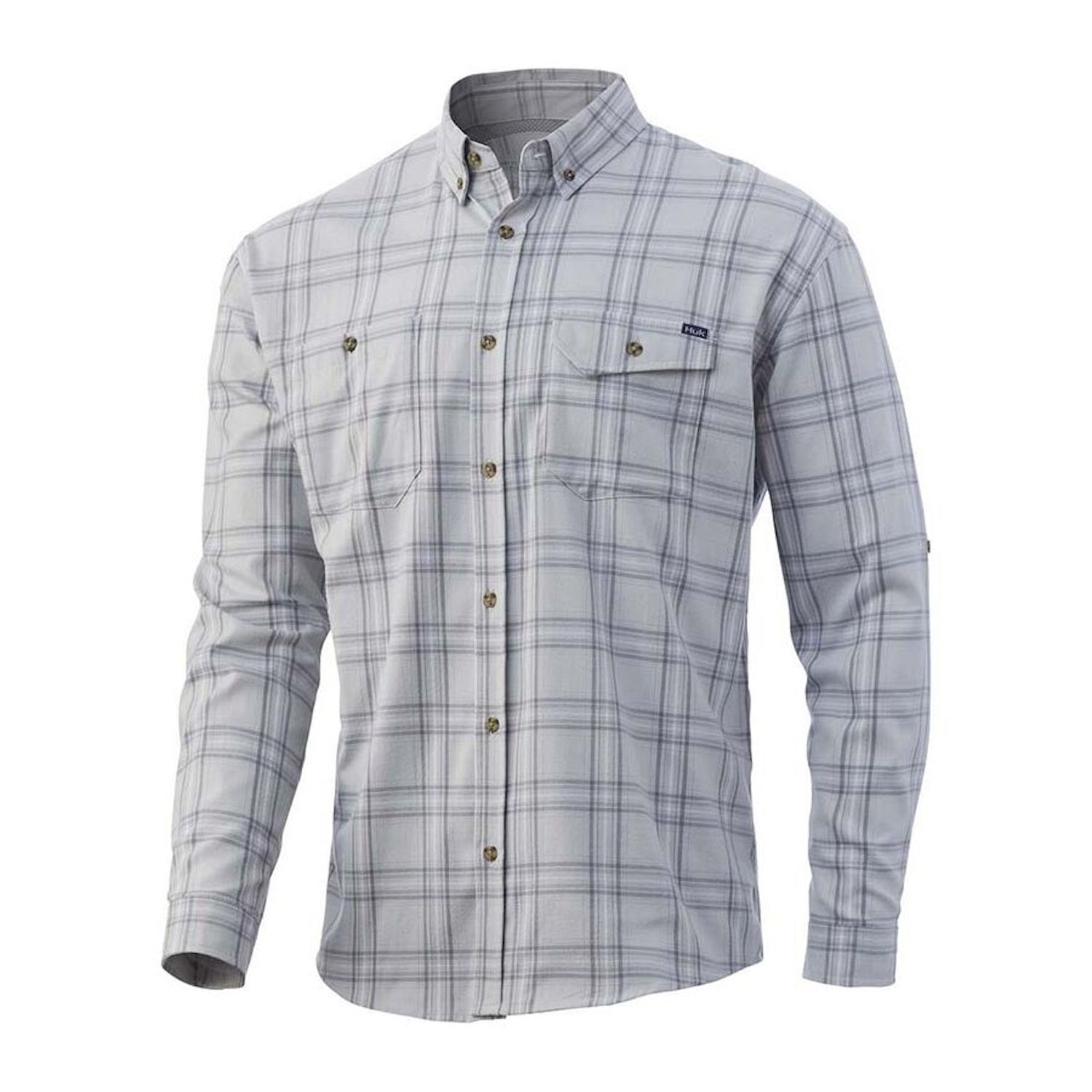 Huk Mens Awendaw Flannel Shirt in Oyster