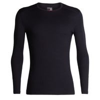 Icebreaker Men's 200 Oasis Long Sleeve Crewe in Black