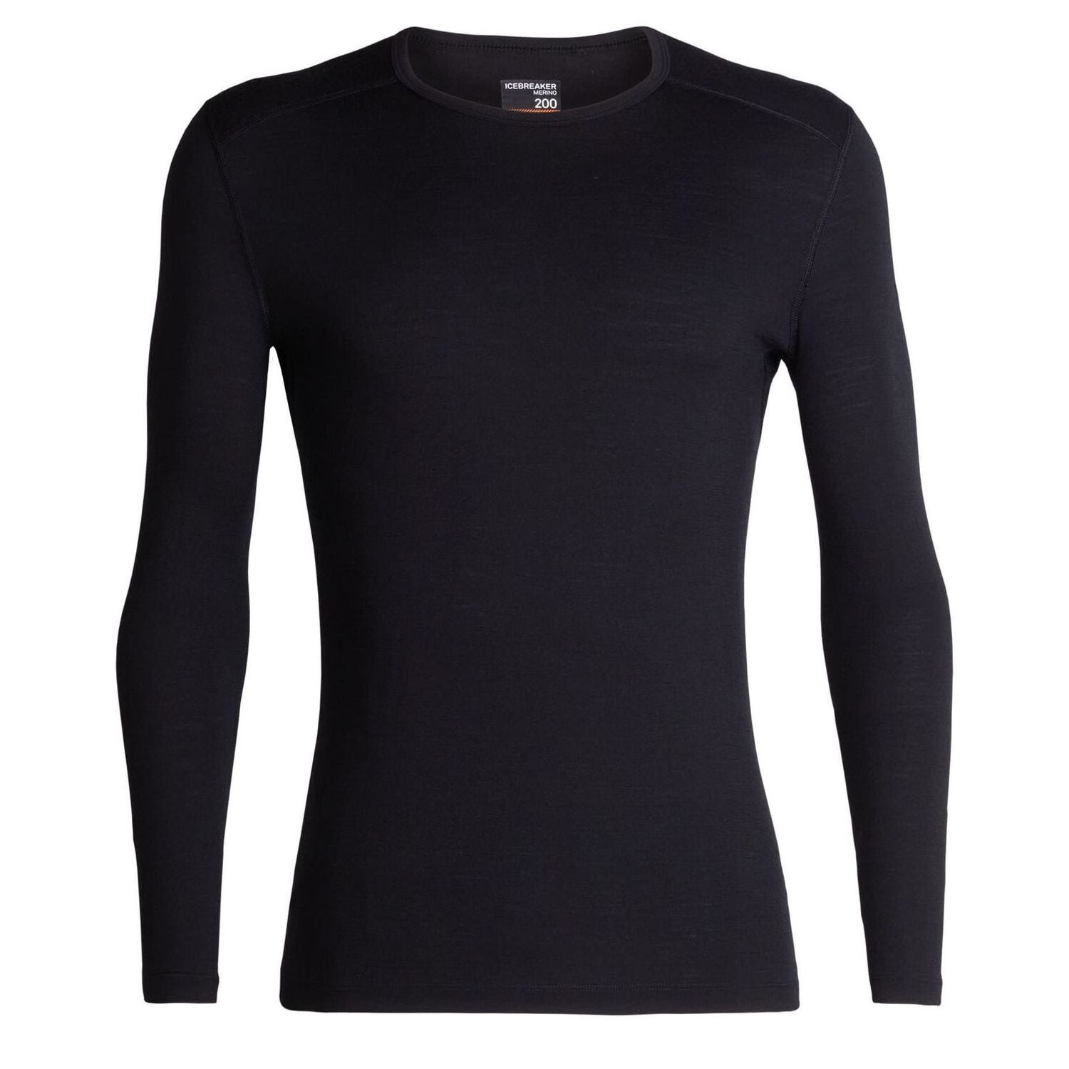 Icebreaker Men's 200 Oasis Long Sleeve Crewe in Black