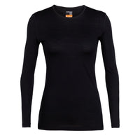 Icebreaker Women's 200 Oasis Long Sleeve Crewe Top in Black