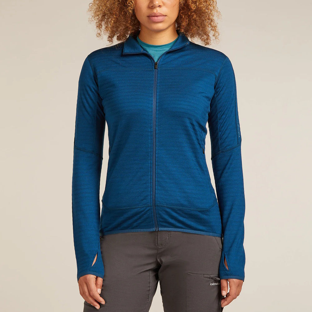 Icebreaker Womens Merino Blend 300 RealFleece Descender Long Sleeve Zip