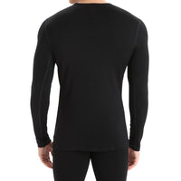 Back of Black Icebreaker Mens 260 Tech Long Sleeve Crew Neck