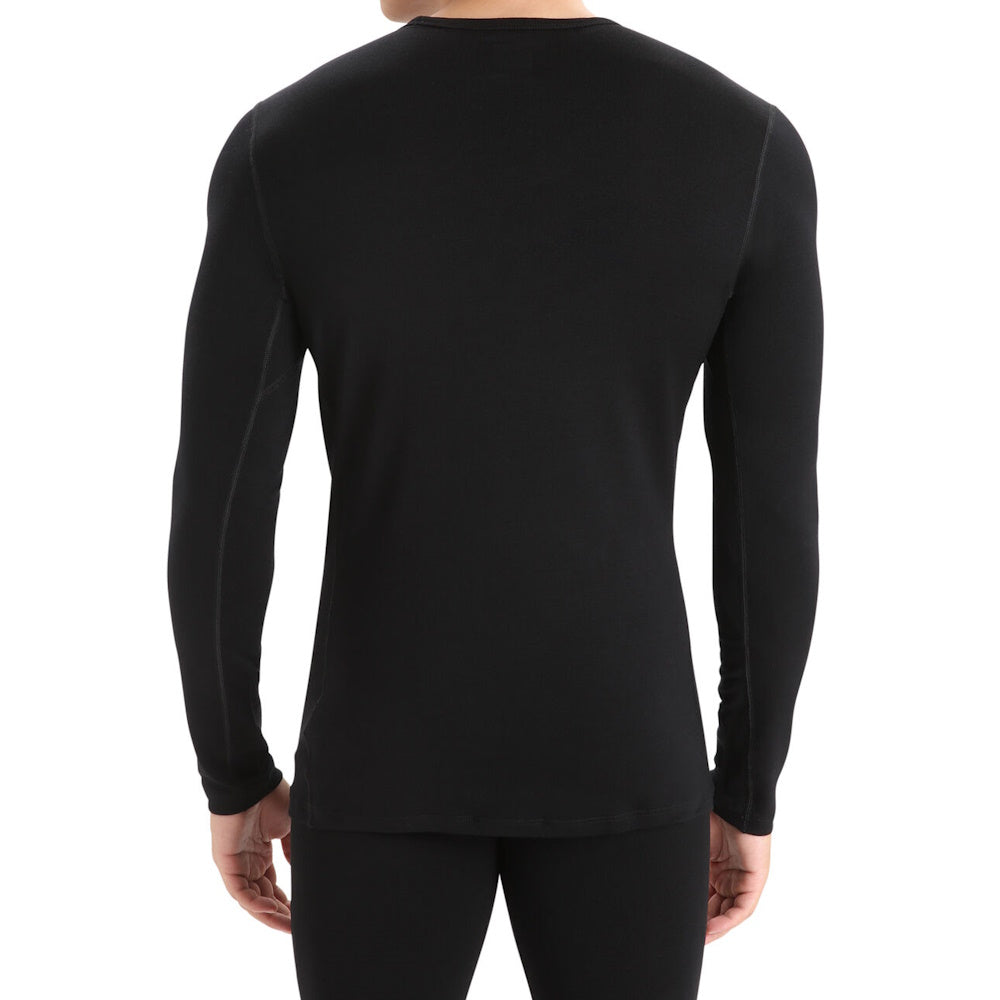 Back of Black Icebreaker Mens 260 Tech Long Sleeve Crew Neck