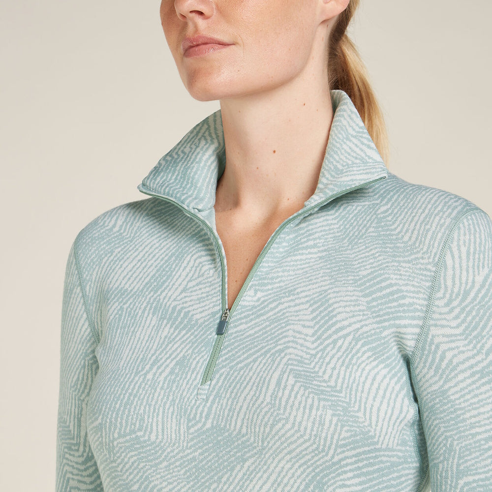 Icebreaker Womens Merino 260 Vertex Half Zip Long Sleeve Frozen Forms
