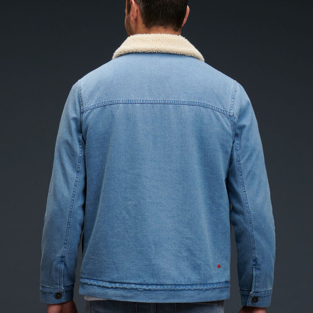 Back view of KingGee Urban Denim Jacket in Indigo