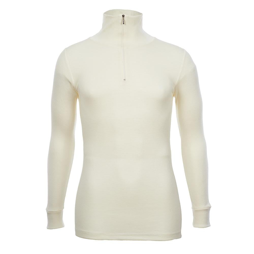Ktena Merino Skins Zip Neck Thermal Top in White
