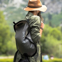 Man carrying LifeStraw Peak Series Large Capacity Gravity Water Filter System on shoulder
