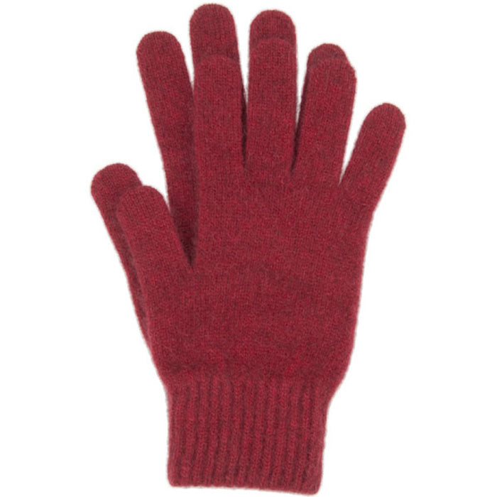 Lothlorian Possum Merino Plain Gloves in Red