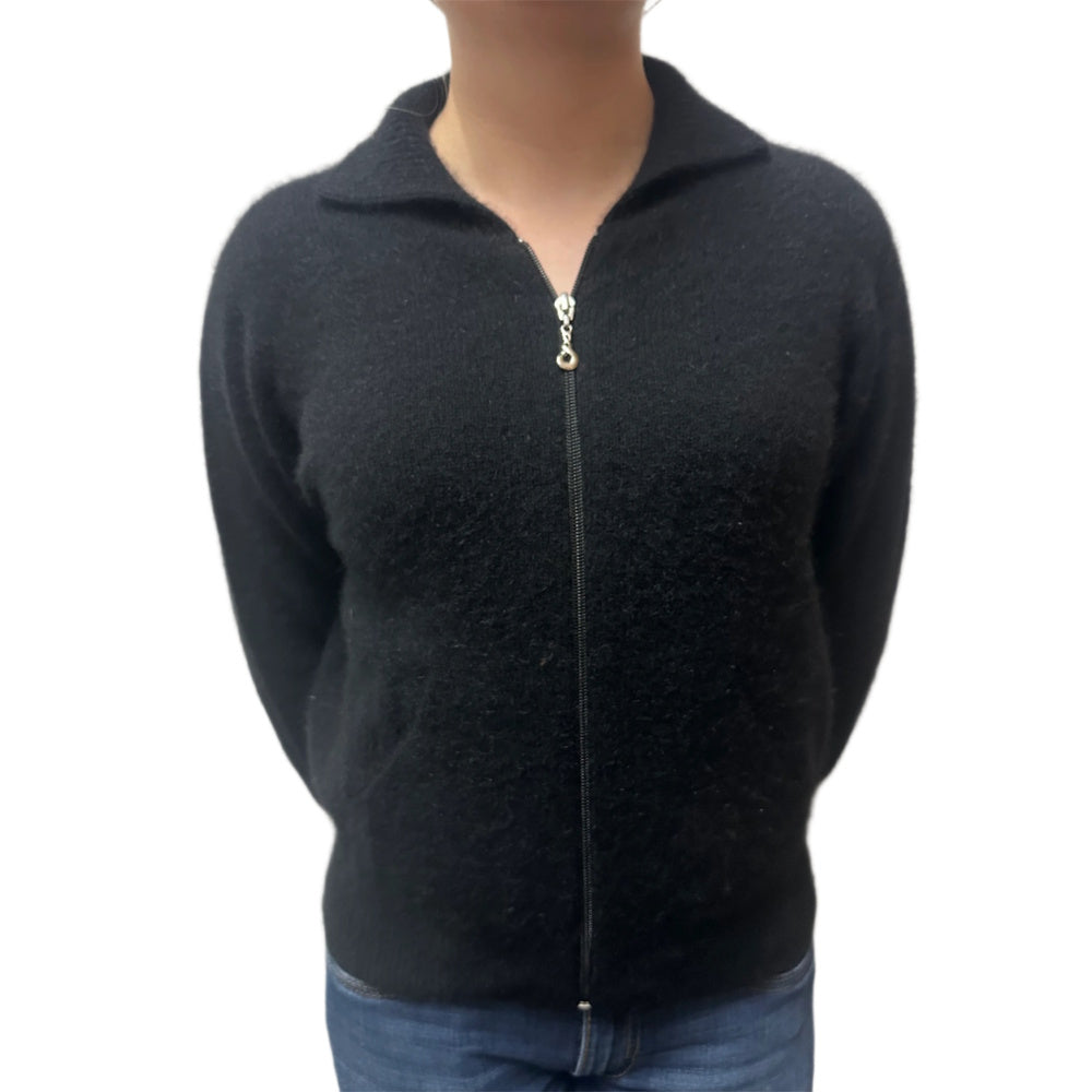 Lothlorian 9976 Womens Possum Merino Plain Zip Cardigan with Pockets